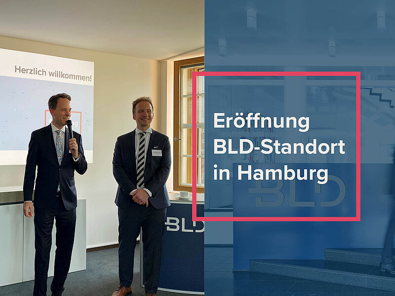 Das Bild entstand auf der Eröffnungsfeier des hamburger Standorts. Auf dem Bild sieht man den Geschäftsführer Björn Seitz und Standortleiter Dr. Simon Kubiak.